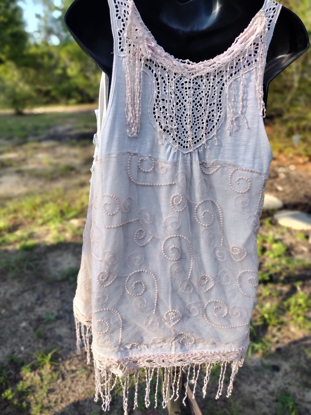 Boho Crochet Fringe Vest - Wearable Art - Picture 2 of 5